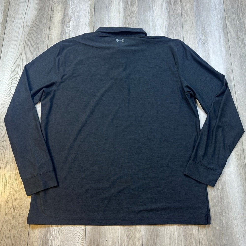 Under Armour Playoff Golf Polo Shirt Mens 2XL Black Long Sleeve Loose Stretch - Picture 7 of 9